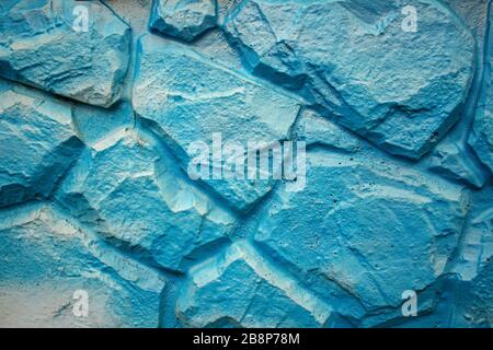 mur bleu en pierre décorative Banque D'Images