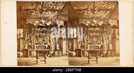 Reportage d'Edmond Bacot à Hauteville House: The Red Room 1862. Bacot, Edmond. 'Reportage d'Edmond Bacot à Hauteville House : le salon rouge, 1862'. Rage sur papier alluminé. 1862-1862. Paris, Maison de Victor Hugo. Banque D'Images