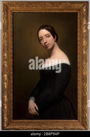 PORTRAIT DE PAULINE VIARDOT Ary Scheffer (1795-1858). Pauline García, épose Viardot ( 1821-1910), mezzo-soprano et compostrice française. Huile sur étoile. 1840. Paris, musée de la vie romantique. Banque D'Images