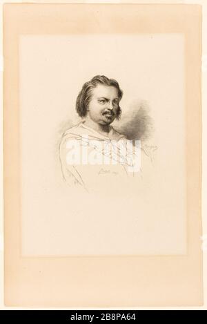 Portrait de Balzac Bertall (Albert d'Arnoux, dit) (1820-1882). Manesse, Georges-Henri (1854-1942). Boulanger, Louis Candide (1806-1867). 'Portrait de Balzac'. Balzac, Honoré de (1799-1850). eau-forte. 1847-1907. Paris, Maison de Balzac. Banque D'Images