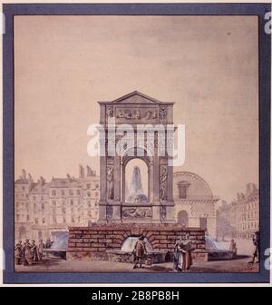 La Fontaine des Innocents Benard. 'La fontaine des Innocents'. Paris (Ier arr.). Aquarelle. Paris, musée Carnavalet. Banque D'Images