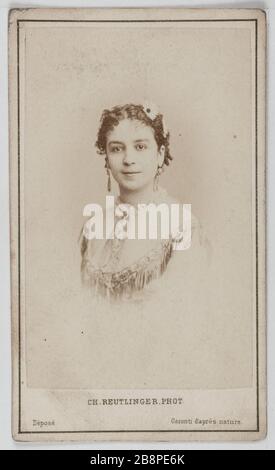 Portrait des neveux Hortense, actrice de théâtre entre 1865 et 1876. Portrait d'Hortense Neveux, actrice de théâtre entre 1865 et 1876. Carte de visite (recto). Photo de Charles Reutlinger (1816-1880). Rage sur papier alluminé. 1860-1890. Paris, musée Carnavalet. Banque D'Images