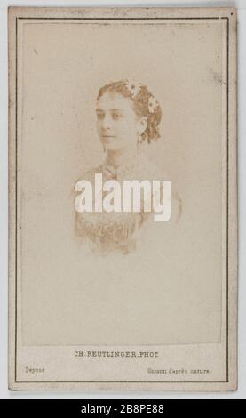 Portrait des neveux Hortense, actrice de théâtre entre 1865 et 1876. Portrait d'Hortense Neveux, actrice de théâtre entre 1865 et 1876. Carte de visite (recto). Photo de Charles Reutlinger (1816-1880). Rage sur papier alluminé. 1860-1890. Paris, musée Carnavalet. Banque D'Images