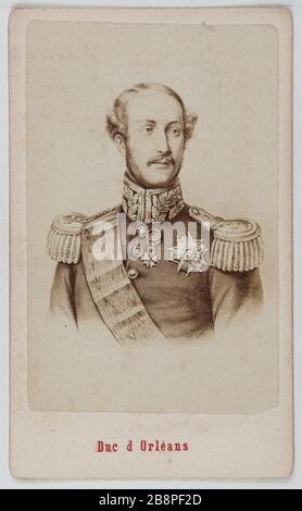 Portrait de Ferdinand-Philippe duc d'Orléans (1810-1842), fils aîné de Louis Philippe et lieutenant général. Etienne Neurdein (1832-1918). Portrait de Ferdinand-Philippe duc d'Orléans (1810-1842), fils aîné de Louis-Philippe et lieutenant général. Carte de visite (recto). Rage sur papier alluminé. 1860-1890. Paris, musée Carnavalet. Banque D'Images