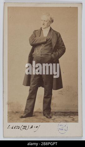 Portrait de Jean-Baptiste Provost (1798-1865), acteur de théâtre entre 1820 et 1864. Portrait de Jean-Baptiste François Provost (1798-1865), acteur du théâtre entre 1820 et 1864. Carte de visite (recto). Photo de Pierre petit & Trinquart. Rage sur papier alluminé, 1860-1890. Paris, musée Carnavalet. Banque D'Images