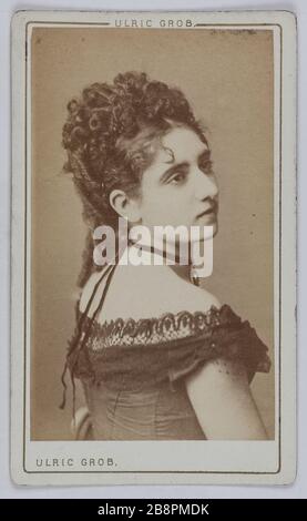 Portrait d'Alice Roch, danseuse au Théâtre de la Gaite et au Théâtre du Châtelet en 1875. Portrait d'Alice Roch, danseuse au Théâtre de la Gaîté et au Théâtre du Châtelet en 1875. Carte de visite (recto). Photo d'Ulric Grob. Rage sur papier alluminé, 1860-1890. Paris, musée Carnavalet. Banque D'Images