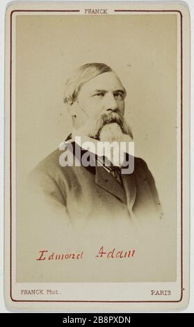 Portrait d'Adam, Edmund (1816-1877), (politicien, chef de police) Franck (François Gobinet de Villechole, dit). Portrait d'Edmond Adam (1816-1877), homme politique, Préfet de police. Carte de visite (recto). Rage sur papier alluminé. 1870-1890. Paris, musée Carnavalet. Banque D'Images