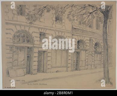 19-21, place Dauphine 1927 Gustave Ferdinand Boberg (1860-1946), architecture suédois. 19-21, place Dauphine. Crayon. Paris (Ier arr.), 1927. Paris, musée Carnavalet. Banque D'Images