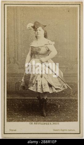 Portrait de Bellamy, Maria (1835-), (actrice) Charles Reutlinger (1816-1880). Portrait de Bellamy, Maria, (1835-), (actrice). Carte de visite (recto). Rage sur papier alluminé. 1870-1890. Paris, musée Carnavalet. Banque D'Images