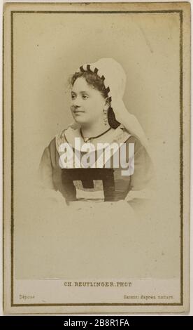 Portrait de Bellamy, Maria (1835-), (actrice) Charles Reutlinger (1816-1880). Portrait de Bellamy, Maria, (1835-), (actrice). Carte de visite (recto). Rage sur papier alluminé. 1870-1890. Paris, musée Carnavalet. Banque D'Images