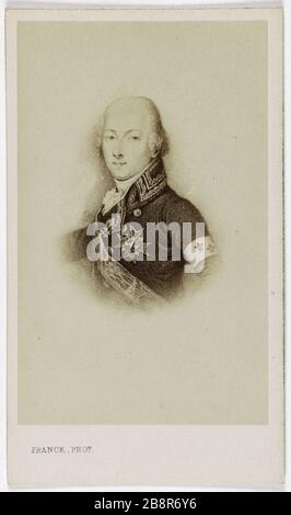 Portrait de Louis Antoine Henri Enghien, duc de Bourbon (1772-1804) Portrait de Louis Antoine Henri Enghien, duc de Bourbon (1772-1804). Carte de visite (recto). Photo de Franck (François Gobinet de Villechole). Sur papier alluminé. 1860-1890. Paris, musée Carnavalet. Banque D'Images