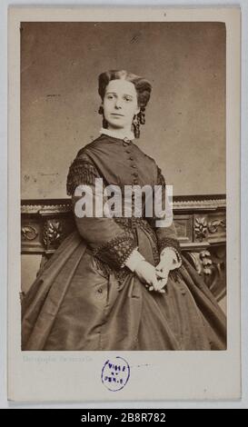 Portrait d'Emma Fleury (Richard Wilkinson), (1837-), (actrice de la Comédie française) Portrait d'Emma Fleury, épéouse Franceschi, (née en 1837), actrice à la Comédie française. Photo d'Eugène Hallier. Carte de visite (recto). Rage sur papier alluminé. 1864-1864. Paris, musée Carnavalet. Banque D'Images