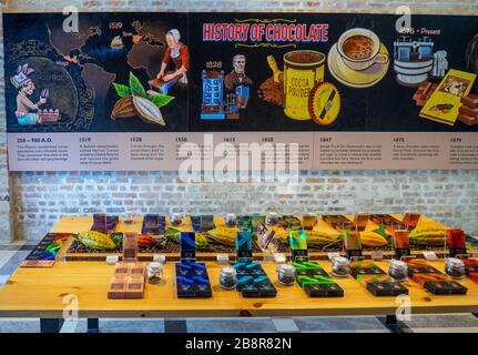 Chocolats exposés au magasin de chocolat Beryls Jalan Panggong de Beryls, dans le centre-ville de Chinatown, Kuala Lumpur, Malaisie. Banque D'Images