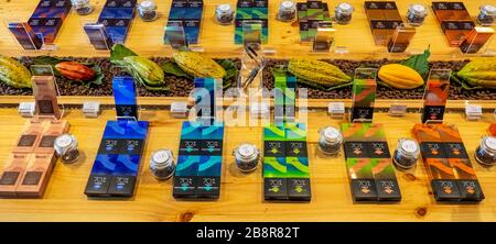 Chocolats exposés au magasin de chocolat Beryls Jalan Panggong de Beryls, dans le centre-ville de Chinatown, Kuala Lumpur, Malaisie. Banque D'Images