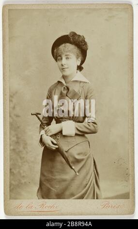 Portrait Goby de Jeanne Marie Anne (actrice) Portrait de Goby Jeanne Marie Anne, actrice. Carte de visite (recto). Photo de la Roche (Monsieur). Rage sur papier alluminé. 1860-1890. Paris, musée Carnavalet. Banque D'Images