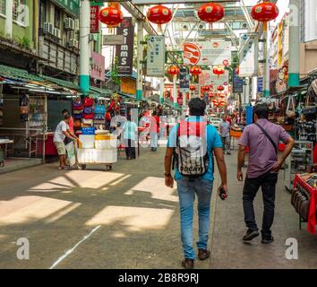 Petaling Street Markets pendant la journée Chinatown Kuala Lumpur Malaisie. Banque D'Images