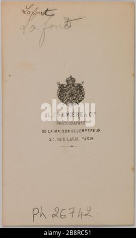 Portrait de Pierre Lafont Darling, (1797-1873), (acteur) L. Cremière & Cie. Portrait de Lafont Pierre-Chéri, (1797-1873), (acteur). Rage sur papier alluminé. 1860-1890. Paris, musée Carnavalet. Banque D'Images