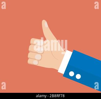 Businessman holding hes thumb up Illustration de Vecteur