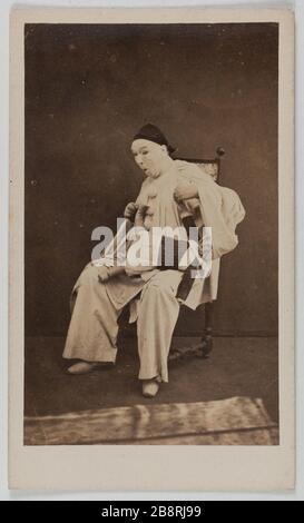 Portrait de Paul Legrand (Charles-Dominique Martin Legrand dit), (1816-1898), (pantomime) Portrait de Paul Legrand (dit Charles-Dominique-Martin Legrand, 1816-1898), pantomime. 1860-1890. Carte de visite (recto). Rage sur papier alluminé. Photo de Darlot & Cady. Paris, musée Carnavalet. Banque D'Images