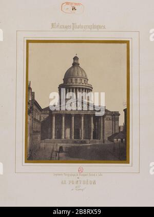 LE PANTHÉON, 5ÈME ARRONDISSEMENT, PARIS le Panthéon, Paris (Vème arr.). 1851-1855. Photo de Louis-désiré Blanquart-Evrard (1802-1872). Paris, musée Carnavalet. Banque D'Images