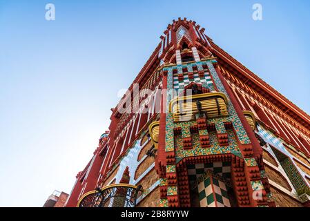 Barcelone, Espagne - 4 août 2019 : Casa Vicens conçu par Antoni Gaudi Banque D'Images