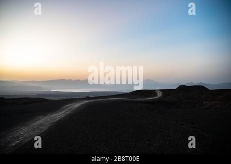 Afrique, Djibouti, Ardoukoba. Paysage du volcan Ardoukoba Banque D'Images