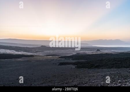 Afrique, Djibouti, Ardoukoba. Paysage d'Ardoukoba Banque D'Images