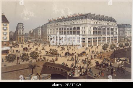 SANS TITRE - MAISON MAGNIFIQUE PLANTEUR, 2 RUE DU PONT-NEW, EN FACE DU PONT NEUF FRÉDÉRIC SORRIEU. 'Dans titre : Maison de la Belle Jardinière, 2 rue du Pont-neuf en face du Pont-neuf'. Paris, musée Carnavalet. Banque D'Images