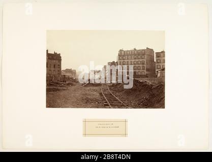 Vue sur le boulevard piercing Henri IV depuis la place de la Bastille, 4ème arrondissement, Paris ciment du boulevard Henri IV, vue levier de la place de la Bastille. Paris (IVème arr.), entre 1865 et 1868. Photo de Charles Marville (1813-1879). Paris, musée Carnavalet. Banque D'Images