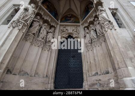 Vienne, Autriche.Eglise Maria am Gestade.Célèbre église catholique gothique a été consacrée en 1414 et est l'une des plus anciennes églises de Vienne. Banque D'Images