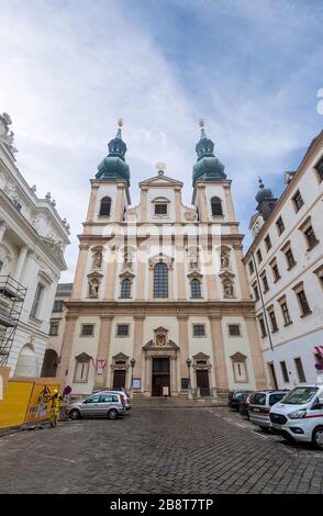 Vienne, Autriche. Église jésuite (Jesuitenkirche), également connue sous le nom d'Église universitaire (Universitätskirche) sur Ignaz Seipel Platz à Vienne Banque D'Images