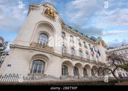 Vienne, Autriche. Le bâtiment Art Nouveau de l'ambassade de France, conçu par Georges Chedanne, construit en 1904 Banque D'Images