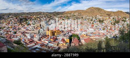 Vue panoramique sur Guanajuato, Mexique. Patrimoine mondial de l'UNESCO. Banque D'Images