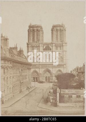 FAÇADE NOTRE-Dame de notre-Dame, avant la construction de la flèche (1859-1860) jetée par Eugène-Emmanuel Viollet-le-Duc (1814-1879). Paris (IVème arr.). Paris, musée Carnavalet. Banque D'Images