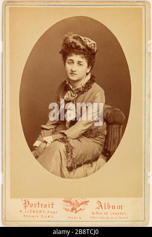 Portrait de Badia, actrice Liébert, Alphonse. 'Portrait de Badia, actrice'. Rage sur papier, albumé. vers 1863-1863. Paris, musée Carnavalet. Banque D'Images