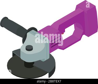 Icône de la meuleuse d'angle de coupe. Icône isométrique de vecteur de meuleuse d'angle de coupe pour la conception de toile isolée sur fond blanc Illustration de Vecteur
