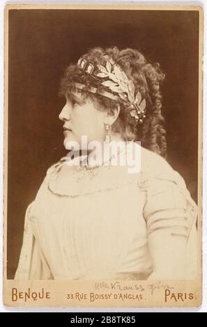 Portrait de Marie Gabrielle Krauss (1842-1906), chanteuse Marie Gabrielle Krauss (1842-1906), cantatrice. Photo de Wilhelm Benque (1843-1903). Paris, musée Carnavalet. Banque D'Images