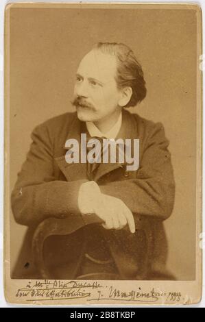 Portrait de Massenet (Jules Emile Frederic), (1842-1912), compositeur 'Portrait de Jules Emile Frédéric Massenet (1842-1912), compositeur'. Photo de Pierre petit (1831-1909). Rage sur papier alluminé. 1888. Paris, musée Carnavalet. Banque D'Images