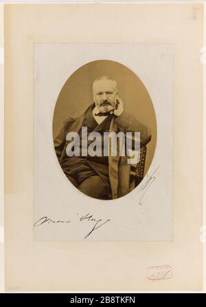 Portrait de Victor Hugo (1802-1885), (écrivain) Victor Hugo (1802-1885), écrivain français. Photo de Pierre petit. Rage sur papier alluminé. Entre 1840 et 1885. Paris, musée Carnavalet. Banque D'Images