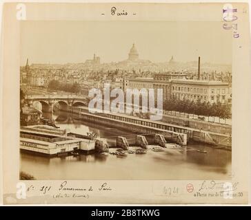 Panorama de Paris, pris du Louvre, 1ère arrondissement, Paris. Paris. Panorama de Paris (vu du Louvre) Panorama de Paris, pris du Louvre, Paris (Ier arr.). Photo d'Edouard Dontenville ou Dontenvill. Rage sur papier alluminé. Entre 1865 et 1900. Paris, musée Carnavalet. Banque D'Images