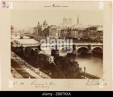 Panorama de Paris, pris du Louvre, 1ère arrondissement, Paris. Paris. Panorama de Paris (Louvre donné) Panorama de Paris, pris du Louvre, Paris (Ier arr.). Photo d'Edouard Dontenville ou Dontenvill. Rage sur papier alluminé. Entre 1865 et 1900. Paris, musée Carnavalet. Banque D'Images