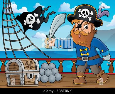 Pirate tenant sabre thème 4 - eps10 illustration vectorielle. Illustration de Vecteur