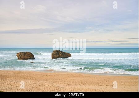 Plage de Ma Dame, Biarritz, Pyrénées Atlantiques, Aquitaine, France Banque D'Images