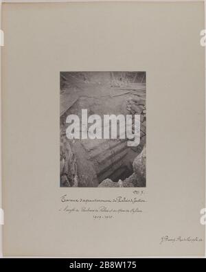 N° 7 / travaux d'agrandissement du Palais de Justice / au coin du boulevard du Palais et du Quai des Goldsmitths / 1909-1910. Travailler à l'agrandissement du palais de justice à l'angle du boulevard du Palais et du Quai des Goldsmitths, 4ème District, Pa Barry, Jean. N°7 / travaux des établissements du Palais de Justice / à l'angle du boulevard du Palais et du quai des Orfèvres / 1909-1910. 'Travaux d'agrandisation du palais de Justice à l'angle du boulevard du Palais et du quai des Orfèvres, 4ème arrondissement, Paris'. Rage au gélatino-bromure d'argent. entre 1909-et 1910. Paris, musée Carnavalet Banque D'Images