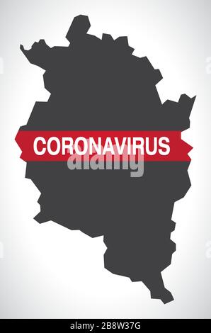 Vorarlberg AUTRICHE carte de l'état fédéral avec l'illustration d'avertissement de Coronavirus Illustration de Vecteur