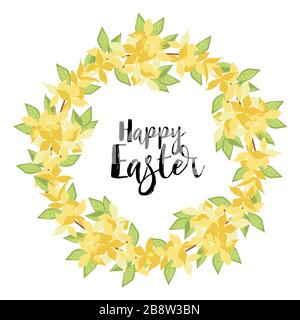 Carte Joyeuses Pâques fleurs jaune Illustration de Vecteur