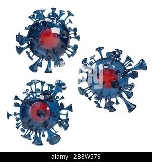 Illustration abstraite d'une épidémie de virus corona techno 3d Banque D'Images