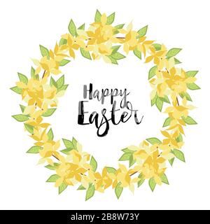 Carte Joyeuses Pâques fleurs jaune Illustration de Vecteur