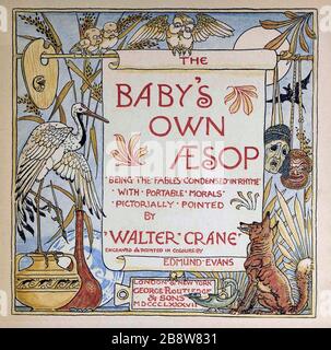 WALTER CRANE (1845-1915) illustrateur anglais. Téléavertisseur de titre de son propre enfant Aesop, 1887. Banque D'Images