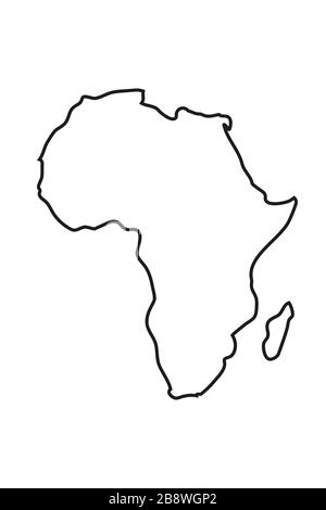 Icône carte Afrique. Isolée sur fond blanc. Illustration vectorielle. Illustration de Vecteur